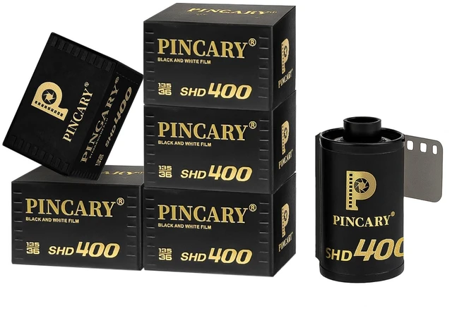Main image of ISO 400 SHD400 Black and White 35mm Film, Balanced Latitude for Editorial Workflow, Scan Friendly Hand-Offs for Portraits on 35mm Film Camera, DX 24x36mm, 36EXP - 6 Pack