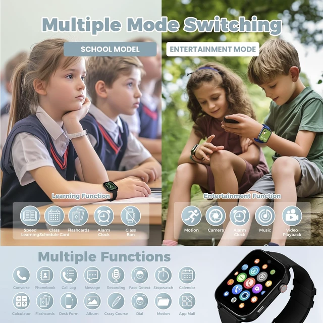 Alt view image 3 of 6 - 4G Kids Watch, Smart Watch for Kid GPS Tracker with SIM Card, Texting, Camera, Two-Way Calling, School Mode, SOS, Games, Best for Children Aged 3-12, Ideal Gift for Kids
