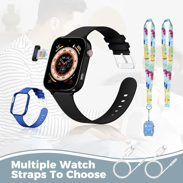 Alt view image 6 of 6 - 4G Kids Watch, Smart Watch for Kid GPS Tracker with SIM Card, Texting, Camera, Two-Way Calling, School Mode, SOS, Games, Best for Children Aged 3-12, Ideal Gift for Kids