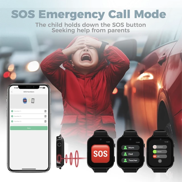 Alt view image 5 of 6 - 4G Kids Watch, Smart Watch for Kid GPS Tracker with SIM Card, Texting, Camera, Two-Way Calling, School Mode, SOS, Games, Best for Children Aged 3-12, Ideal Gift for Kids