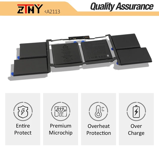 Alt view image 5 of 7 - A2113 A2141 Laptop Battery Replacement for MacBook Pro 16 inch A2141 2019 2020 EMC 3347 MVVJ2 MVVK2 MVVL2 MVVM2 MVVJ2xx/A MVVK2xx/A MVVL2xx/A MVVM2xx/A MVVL2LL/A MVVJ2LL/A MVVK2LL/A 99.8Wh 8790mAh