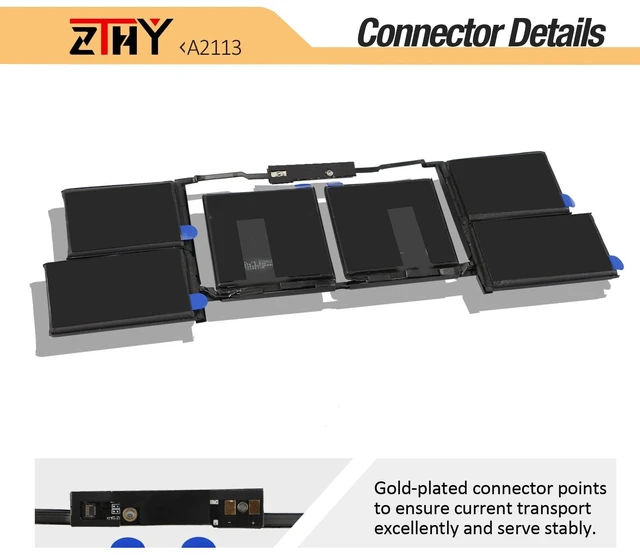 Alt view image 4 of 7 - A2113 A2141 Laptop Battery Replacement for MacBook Pro 16 inch A2141 2019 2020 EMC 3347 MVVJ2 MVVK2 MVVL2 MVVM2 MVVJ2xx/A MVVK2xx/A MVVL2xx/A MVVM2xx/A MVVL2LL/A MVVJ2LL/A MVVK2LL/A 99.8Wh 8790mAh
