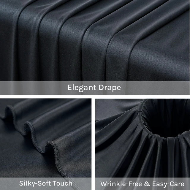 Alt view image 6 of 7 - 20x20ft Black Ceiling Drapes for Wedding, 4 Panels 5×20ft Wrinkle-Free Silky Draping Fabric Ceiling Curtains for Tent Canopy Church Event Reception Stage Backdrop
