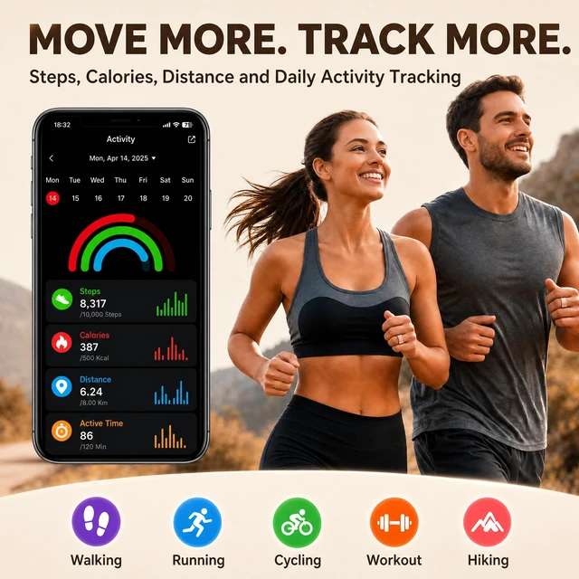 Alt view image 6 of 7 - Frosted Glitter Smart Ring, Fitness & Health Tracker for Women Men No Subscription, Heart Rate, Blood Oxygen, HRV, Skin Temperature, Track Steps and Calories, for Android & iOS, Rose Gold