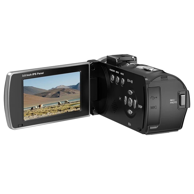 Alt view image 6 of 7 - Z36 Video Camera Camcorder 4K, 64MP Vlogging Camera for YouTube 18X Digital Zoom 3.0 Rotation Screen, IR Night Vision,Mini Tripod and 2 Batteries