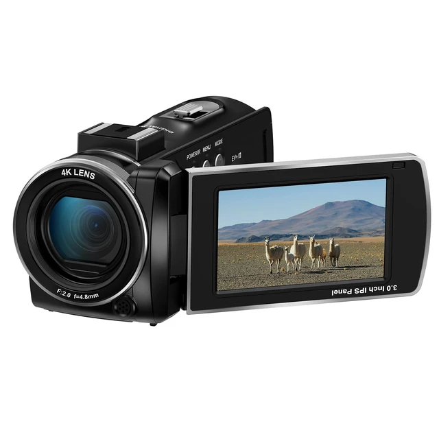 Alt view image 4 of 7 - Z36 Video Camera Camcorder 4K, 64MP Vlogging Camera for YouTube 18X Digital Zoom 3.0 Rotation Screen, IR Night Vision,Mini Tripod and 2 Batteries