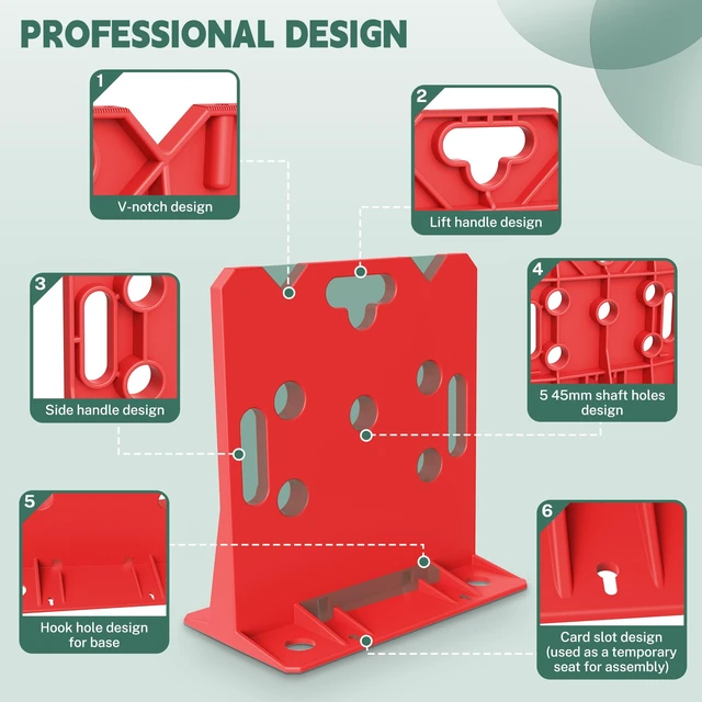 Alt view image 6 of 7 - Wire Spool Rack, Electrical Wire Dispenser, Cable Management Rack 1 Pair Multi Purpose Wire Dispenser for Organizing Cables 34" Diameter 17" Tall 15.87" Wide 330 Pound Weight Capacity Red