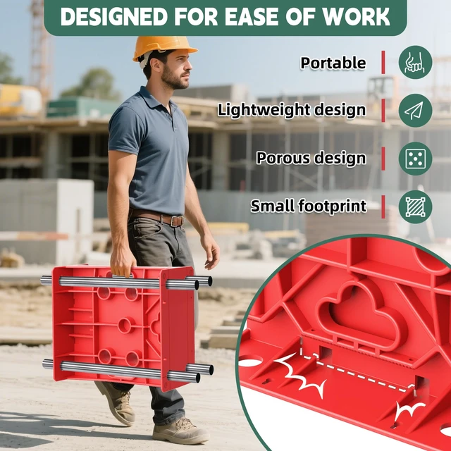 Alt view image 5 of 7 - Wire Spool Rack, Electrical Wire Dispenser, Cable Management Rack 1 Pair Multi Purpose Wire Dispenser for Organizing Cables 34" Diameter 17" Tall 15.87" Wide 330 Pound Weight Capacity Red