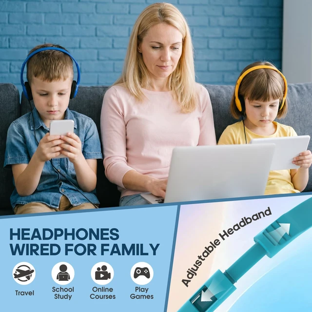 Alt view image 4 of 7 - Bulk Headphones for Classroom 50 Pack, For Children,Bulk Pack,Classroom Use,Wired Design,Kids AudioStudent School Headphones(YS102)