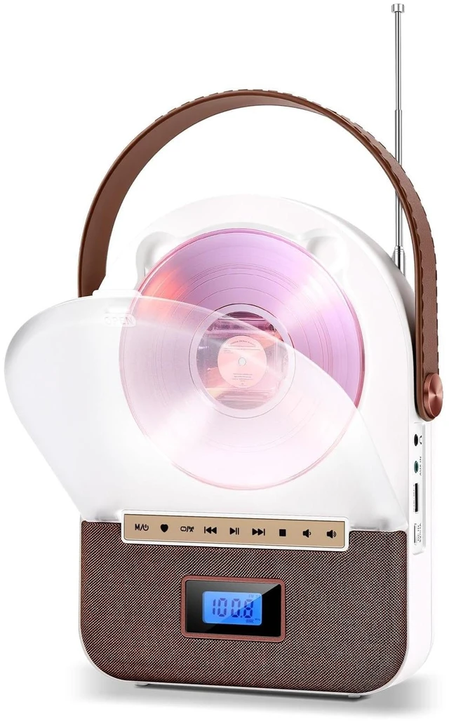 Main image of Portable CD Player Desktop with Bluetooth Stereo Speakers Boombox Bluetooth Transmit & Receive, FM Radio, Repeat, USB/AUX, CD-R/CD-RW, LED Display, for Home/Outdoor/kids & seniors