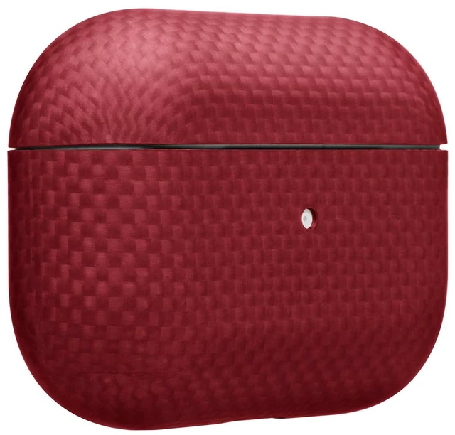 Main image of for AirPods Pro 3 Ultra-Thin 0.6mm Aramid Fiber Case Lightweight 6g Hard Shell Slim Protective Cover Wireless Charging Compatible Matte Non-Slip Grip Red Crosshatch