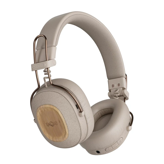 Main image of House of Positive Vibration Riddim On-Ear Headphones, 50-Hour Playtime, Quick Charge, Crystal Clear Calls, Sustainable Bamboo (Cream)