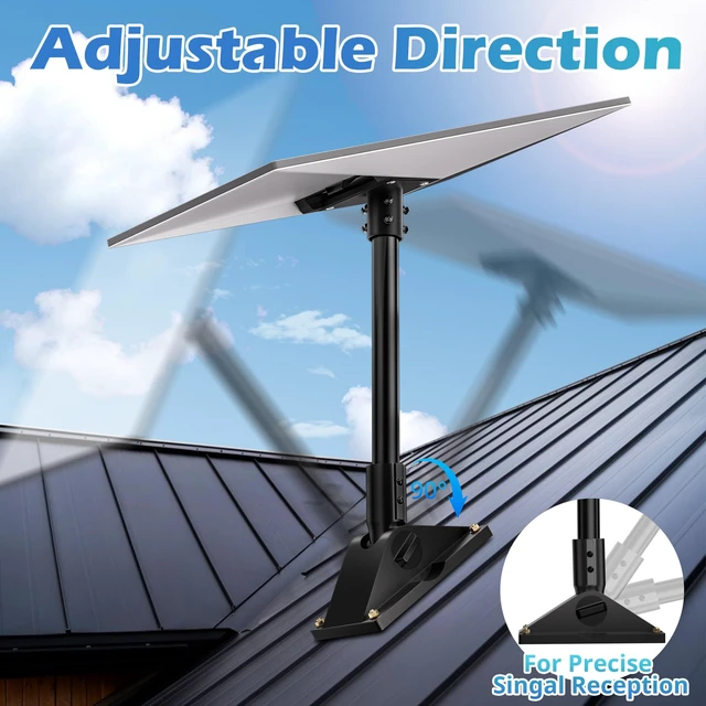 Alt view image 3 of 7 - Starlink Gen 3 Roof Mount Kit with Pipe Adapter Starlink Pivot Mount and Mounting Bracket for Roof, Wall or Balcony Installation with Adjustable Angle and Direction