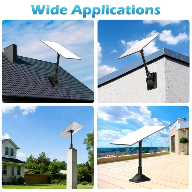 Alt view image 6 of 7 - Starlink Gen 3 Roof Mount Kit with Pipe Adapter Starlink Pivot Mount and Mounting Bracket for Roof, Wall or Balcony Installation with Adjustable Angle and Direction