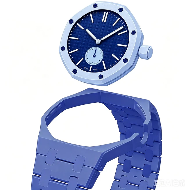 Main image of Full Ceramic Watch Case & Strap Replacement Compatible with AP x Swatch Royal Pop Series,Convertible Wrist Strap for 3 o'clock Crown Orientation,Waterproof Replacement Strap