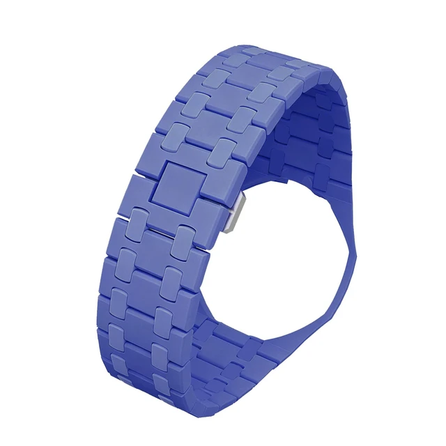 Alt view image 5 of 5 - Full Ceramic Watch Case & Strap Replacement Compatible with AP x Swatch Royal Pop Series,Convertible Wrist Strap for 3 o'clock Crown Orientation,Waterproof Replacement Strap