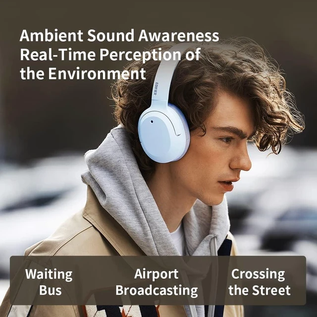 Alt view image 4 of 7 - W820NB Plus Over-Ear Active Noise Cancelling Headphones, Clear Calls with Deep Noise Reduction,Bluetooth Headphones with LDAC for Hi Res Wireless Audio Comfortable Fit,Bluetooth 5.2, Ivory