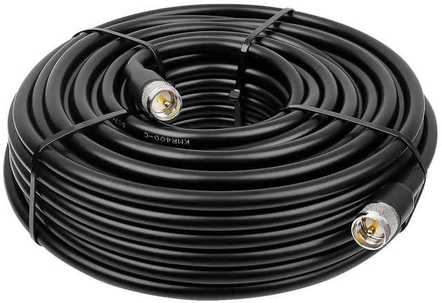 Main image of 100FT RG8 Coaxial Cable, UHF Male PL-259, 50 Ohm, Low Loss, CB Radio, VHF Radio, SWR Meter, Antenna Analyzer