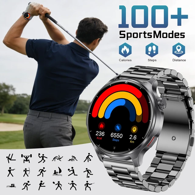 Alt view image 6 of 7 - Military Smart Watch for Men 1000mAh Battery 1.52" HD Screen IP68 Waterproof, Bluetooth Call, 100+ Sports Modes, Sleep/Health Monitoring, Compatible iOS Android, Black