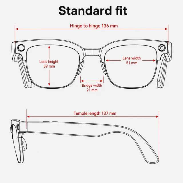 Alt view image 7 of 7 - AI Smart Glasses with 8MP Camera, 1080P Video & HD Photo, Bluetooth Audio, AI Voice Assistant, Real-Time Translation, Object Recognition, Noise-Cancel Calls, Music, Photochromic Lenses