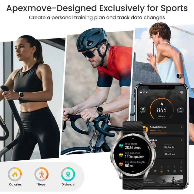 Alt view image 3 of 6 - Magic R10 Rugged Smart Watch with GPS, 5 ATM & IP69K Waterproof 1.43" AMOLED Display Fitness Smartwatch, 50-Day Battery Life, 180 Sport Modes, Heart Rate/Sleep Tracker for Android & iPhone