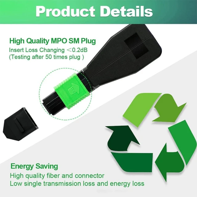 Alt view image 4 of 7 - 4Pcs MPO Single Mode Female Loopback Plug Supports 12 Fiber Core 6 Channels Type A for 40G 100G Networks and QSFP Testing