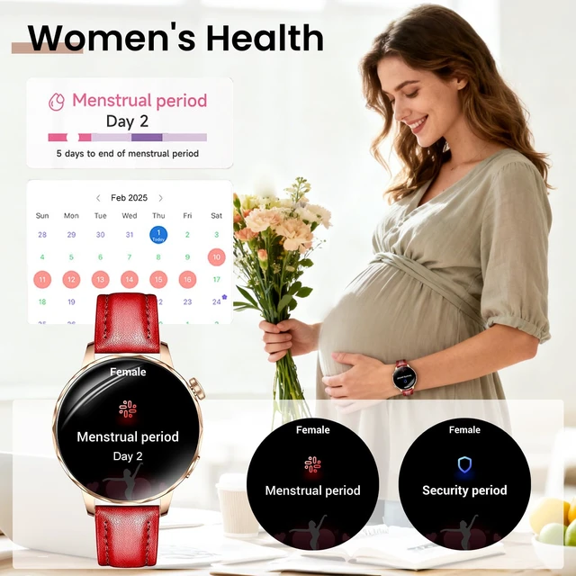 Alt view image 6 of 7 - Smart Watches for Women, 1.27'' Smart Watch (Answer/Make Calls) Compatible with iPhone/Android Phones, IP68 Waterproof Fitness Tracker Watch with Sleep Monitor,100+ Sports Modes (Red)