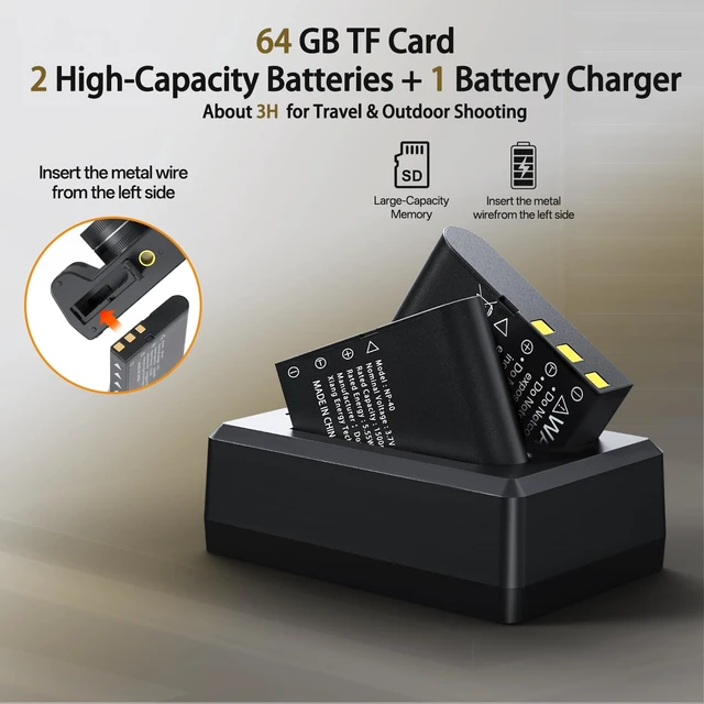 Alt view image 4 of 7 - 5K 75 MP Digital Camera for Photography with 18X Zoom, 64GB, UHD Dual Lens WiFi Autofocus Vlogging Camera, Compact Point and Shoot Travel Cameras for Beginner and Teen, 1 Charge for 2 Batteries, Gift