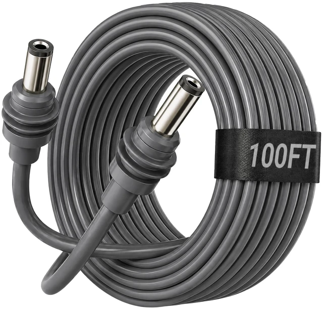 Main image of Starlink Mini Power Cable 100FT/30M, DC5521 Male to Male DC to DC Replacement Cord, 18AWG Waterproof Mating Power Cable for Starlink Mini RV, Camping, Van, Off-Grid Outdoor Setup