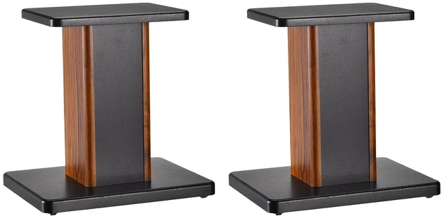 Main image of Wood Speaker Stands, 2 Pack 11.8 Inch (30cm) Universal Hollowed Stands Enhanced Audio Listening for Home Theaters Cinema
