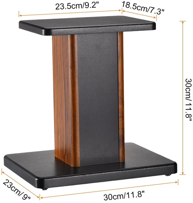 Alt view image 2 of 7 - Wood Speaker Stands, 2 Pack 11.8 Inch (30cm) Universal Hollowed Stands Enhanced Audio Listening for Home Theaters Cinema