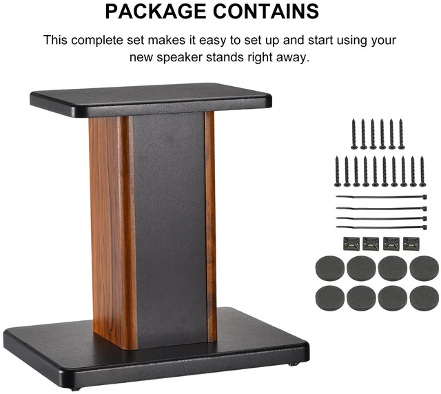 Alt view image 7 of 7 - Wood Speaker Stands, 2 Pack 11.8 Inch (30cm) Universal Hollowed Stands Enhanced Audio Listening for Home Theaters Cinema