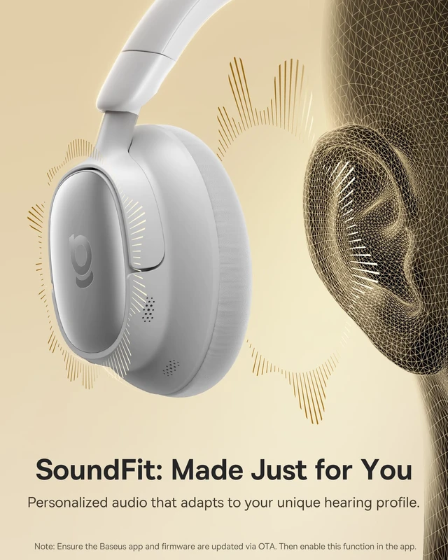 Alt view image 3 of 7 - Bowie MH1 Adaptive Active Noise Cancelling Headphones, Real-Time Adaptive Hybrid ANC, SuperBass 2.0, LDAC Hi-Res Sound, 80H Playtime, Comfortable Fit, Clear Calls, Bluetooth 6.0 -Frosted Gray