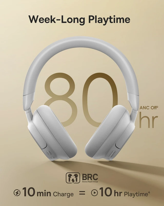 Alt view image 5 of 7 - Bowie MH1 Adaptive Active Noise Cancelling Headphones, Real-Time Adaptive Hybrid ANC, SuperBass 2.0, LDAC Hi-Res Sound, 80H Playtime, Comfortable Fit, Clear Calls, Bluetooth 6.0 -Frosted Gray