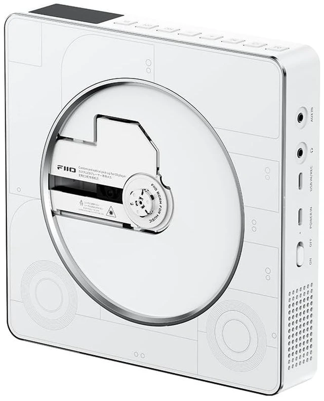 Main image of FIIO Beatbox All-in-One CD Player Boombox, HiFi Stereo Bluetooth Speaker with LDAC, USB CD Ripping, FM Radio, AUX Input, Rechargeable Battery & Customizable Magnetic Faceplate Design (White)