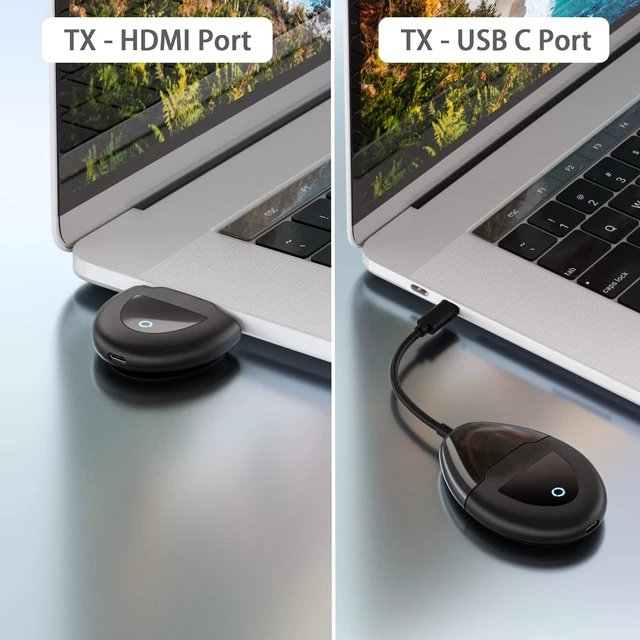 Alt view image 2 of 4 - Wireless HDMI Transmitter, USB C & HDMI Dual Transmit Ports, 2.4/5G Streaming Smooth Video/Audio Extender 165FT/50M for Mac, Cable Box,Phone, Laptop,Blu-ray (TX)