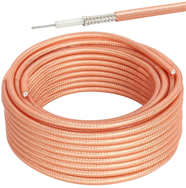 Main image of RG400 Coaxial Cable 50ft, Low Loss M17/128 Double Shield 50 Ohm RF Coaxial Cable Flexible Cable