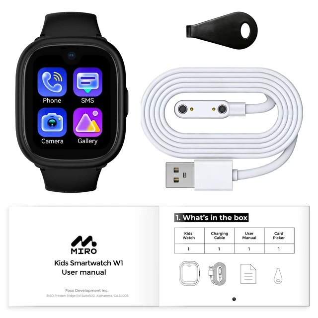Alt view image 7 of 7 - Kids Smart Watch with SIM Card Slot, GPS Tracker, Call & Video Call, Real-Time Location, Safe Zone Alert, Parental Control, School Mode, Gift for Boys Girls Age 3-15(Black)