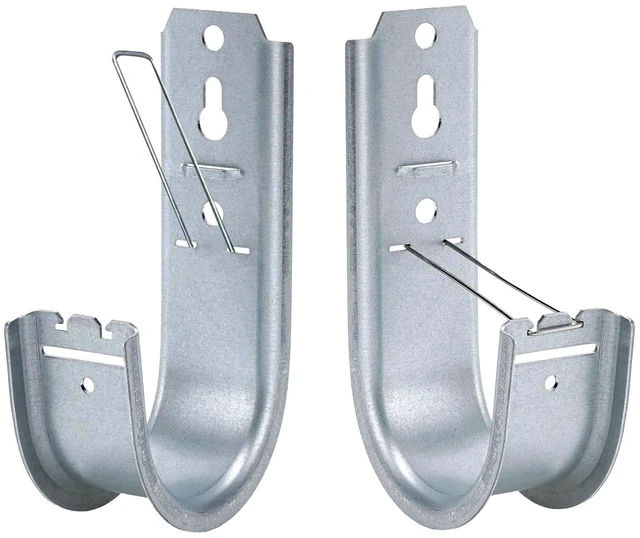 Main image of 100 Pack 2-Inch Galvanized Steel Cable Support J-Hooks With Retainer Clips, Heavy Duty, Wall Mount Cable Management, For Structured Cabling & Organization