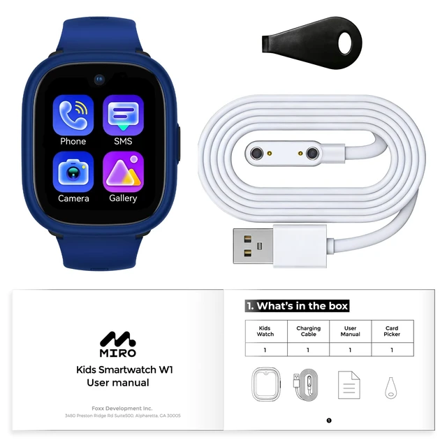 Alt view image 7 of 7 - Kids Smart Watch with SIM Card Slot, GPS Tracker, Call & Video Call, Real-Time Location, Safe Zone Alert, Parental Control, School Mode, Gift for Boys Girls Age 3-15 (Blue)