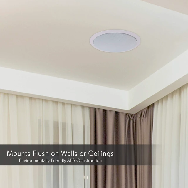 Alt view image 4 of 7 - Ceiling Mount Speaker - 8 600W Peak - 2-Way 70V Transformer for Commercial Restaurant Audio, Surround Sound, Flush Design in-Wall Installation - PDIC83T - 1pc (White)