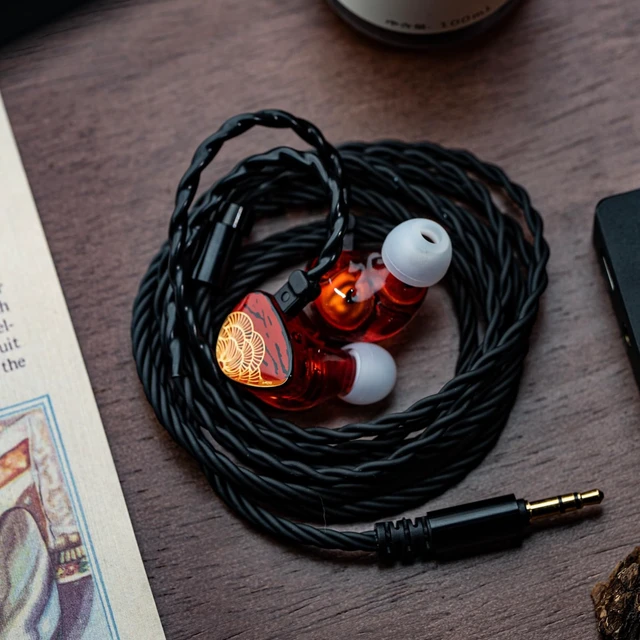 Alt view image 6 of 7 - TANGZU x HBB XuanNv 2 Dynamic Driver in Ear Monitor HiFi Wired IEM Gaming Earbuds with 3D Printed Resin Shell, Detachable 2Pin Single Crystal OFC Cable for Musician Audiophile