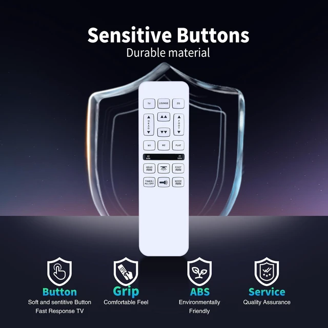 Alt view image 6 of 7 - HJH55/HJC18 Remote for Mlily/Bedtech/Richmat/iDealBed Adjustable Bed Easy pairing,Responsive control,Backlit buttons,for Mattress Firm 600 or 3000 Control Box