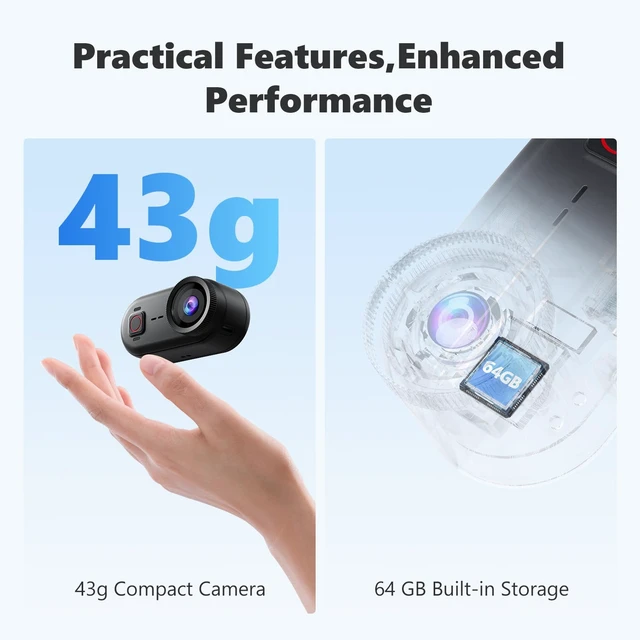 Alt view image 4 of 6 - 4K Mini Action Camera, 10M Underwater Body Camera,Built-in 64GB SD Card,Wearable Action Body Cam,Thumb Size Hands-Free POV Recording, Magnetic Sport DV for Running, Cycling, Swimming, Hiking