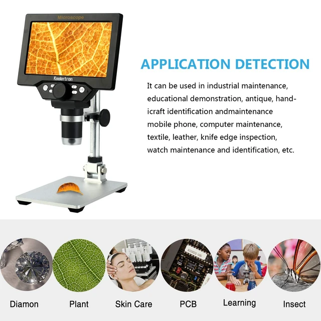 Alt view image 4 of 7 - 7" LCD Digital Microscope, 1080P USB Camera 12MP 1-1200X Magnification,8 Adjustable LED Lights,Rechargeable Battery,Ideal for Coin,PCB,Insect,Rock,and Jewelry Inspection