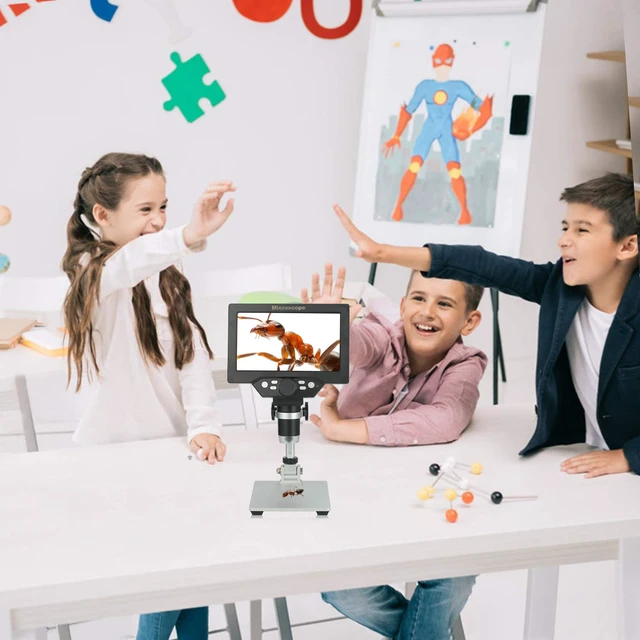 Alt view image 6 of 7 - 7" LCD Digital Microscope, 1080P USB Camera 12MP 1-1200X Magnification,8 Adjustable LED Lights,Rechargeable Battery,Ideal for Coin,PCB,Insect,Rock,and Jewelry Inspection