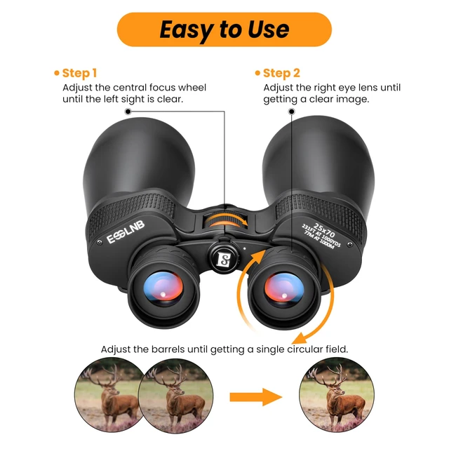 Alt view image 5 of 7 - 25x70 Astronomy Binoculars Giant for Adults, Outdoor Waterproof Binoculars for Travel Stargazing Bird Watching Hunting with Built-in Tripod Adapter and Carrying Bag