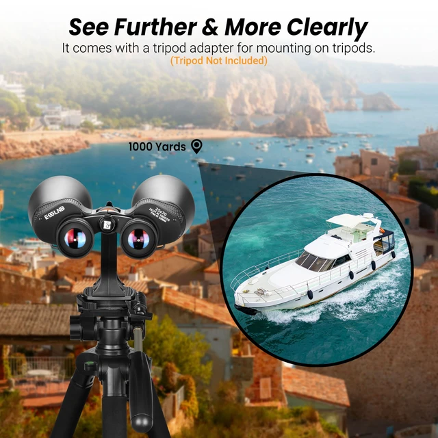 Alt view image 6 of 7 - 25x70 Astronomy Binoculars Giant for Adults, Outdoor Waterproof Binoculars for Travel Stargazing Bird Watching Hunting with Built-in Tripod Adapter and Carrying Bag