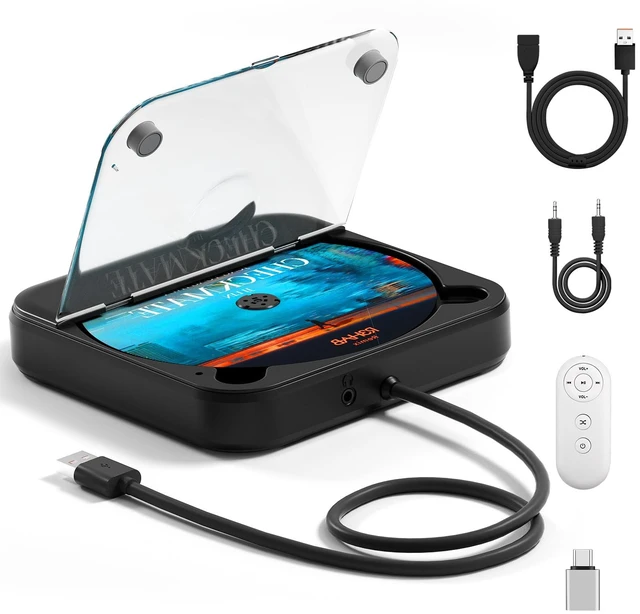 Main image of USB CD Player for Car Portable External Car CD Player Support AUX Anti-Skip Car CD Player for Vehicle, AUX Output, Supports CD/CD-R/CD-RW/MP3/WAV, Remote, USB-C Adapter Included