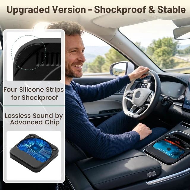 Alt view image 4 of 7 - USB CD Player for Car Portable External Car CD Player Support AUX Anti-Skip Car CD Player for Vehicle, AUX Output, Supports CD/CD-R/CD-RW/MP3/WAV, Remote, USB-C Adapter Included